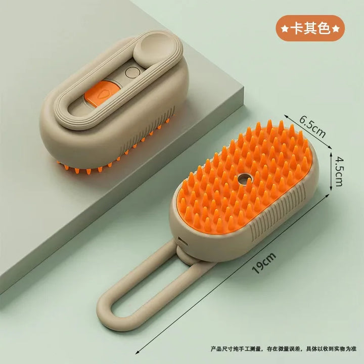 3-in-1 Electric Pet Steam Brush, Sprayer & Massage Comb