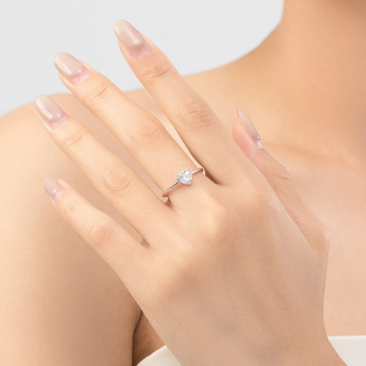Romantic Hearts Zirconia Rings For Women