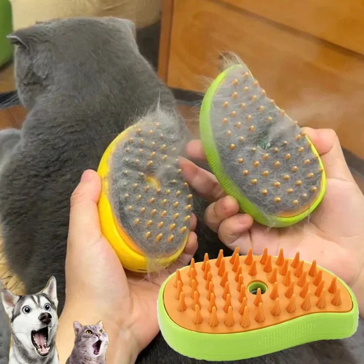 3-in-1 Electric Pet Steam Brush, Sprayer & Massage Comb
