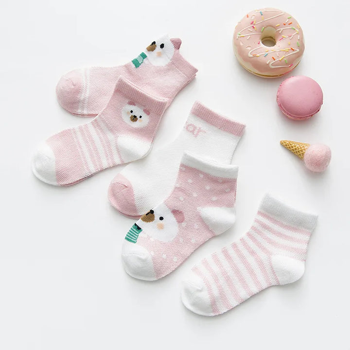 5Pairs/ 0-2Y Infant Baby Socks Baby Socks for Girls