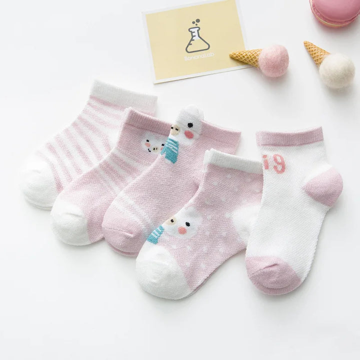 5Pairs/ 0-2Y Infant Baby Socks Baby Socks for Girls