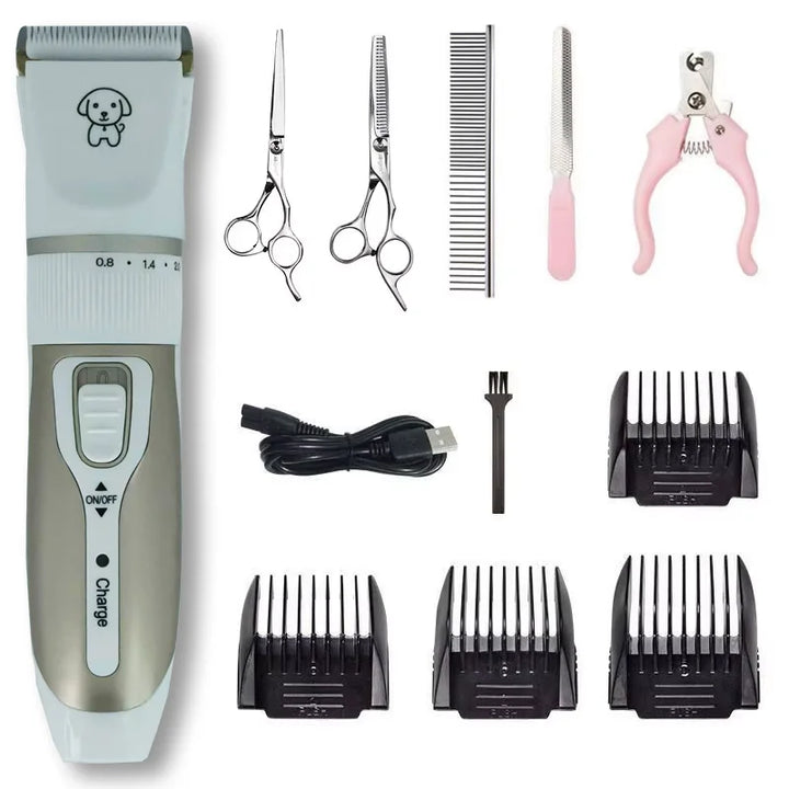 Professional Cordless Pet Hair Clippers - Dog, Cat, Rabbit Grooming Set