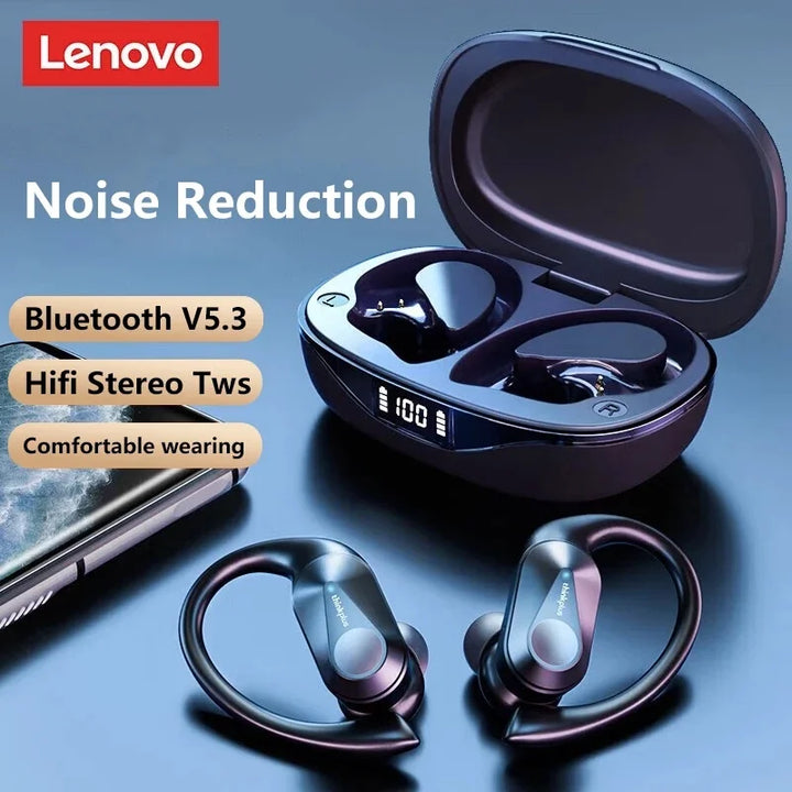 Lenovo LP75 TWS Bluetooth 5.3 Earphones - Noise Reduction, Waterproof, LED Display