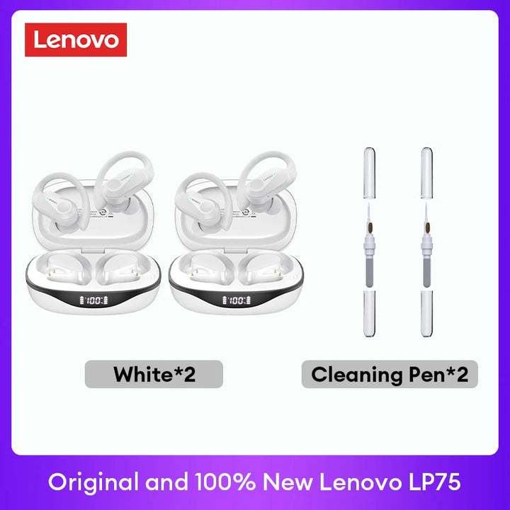 Lenovo LP75 TWS Bluetooth 5.3 Earphones - Noise Reduction, Waterproof, LED Display