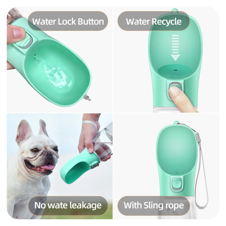 Portable Dog Water Bottle - Leakproof Outdoor Pet Drinking Bowl