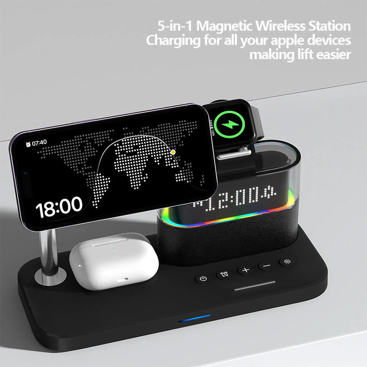 STOENGO 15W 5 in 1 Magnetic Wireless Charger for iPhone iWatch Ultra Air Pods