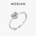 MODIAN 925 Sterling Silver Minimalism Romantic Hearts Zirconia Rings For Women