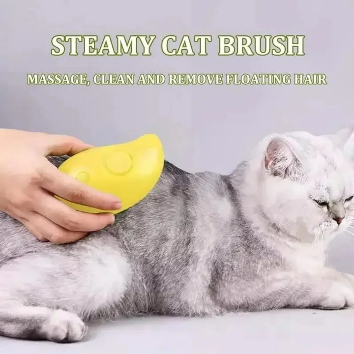 3-in-1 Electric Pet Grooming Tool: Steam Brush, Sprayer & Massage Comb