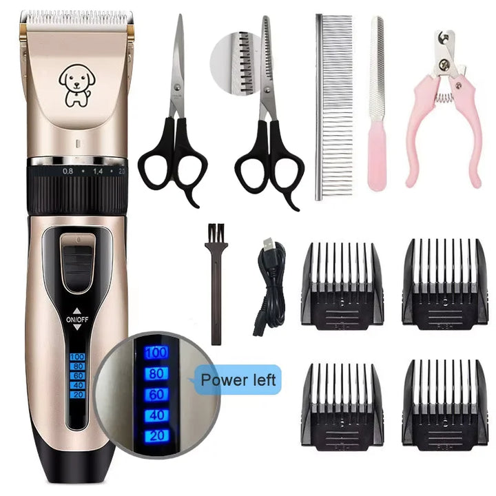 Professional Cordless Pet Hair Clippers - Dog, Cat, Rabbit Grooming Set