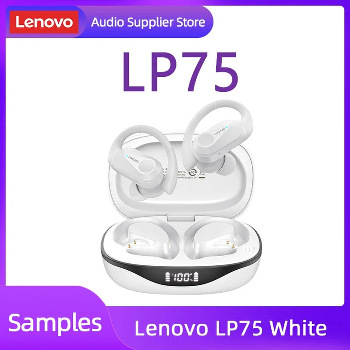 Lenovo LP75 TWS Bluetooth 5.3 Earphones - Noise Reduction, Waterproof, LED Display