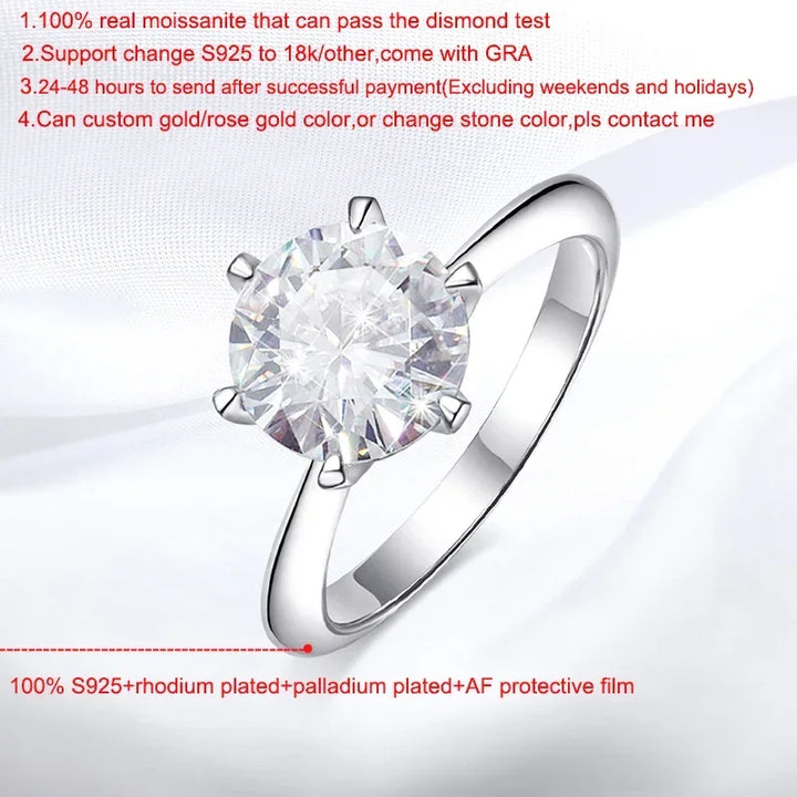 Moissanite Diamond Solitaire Ring for Women