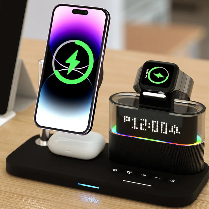 STOENGO 15W 5 in 1 Magnetic Wireless Charger for iPhone iWatch Ultra Air Pods