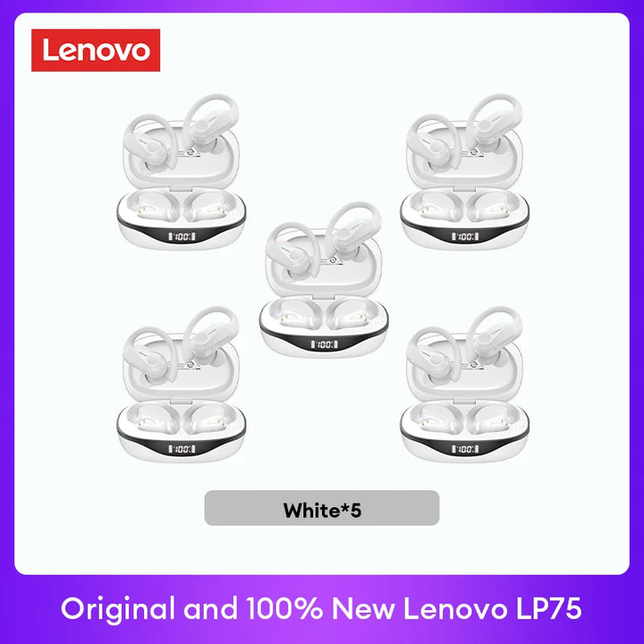 Lenovo LP75 TWS Bluetooth 5.3 Earphones - Noise Reduction, Waterproof, LED Display